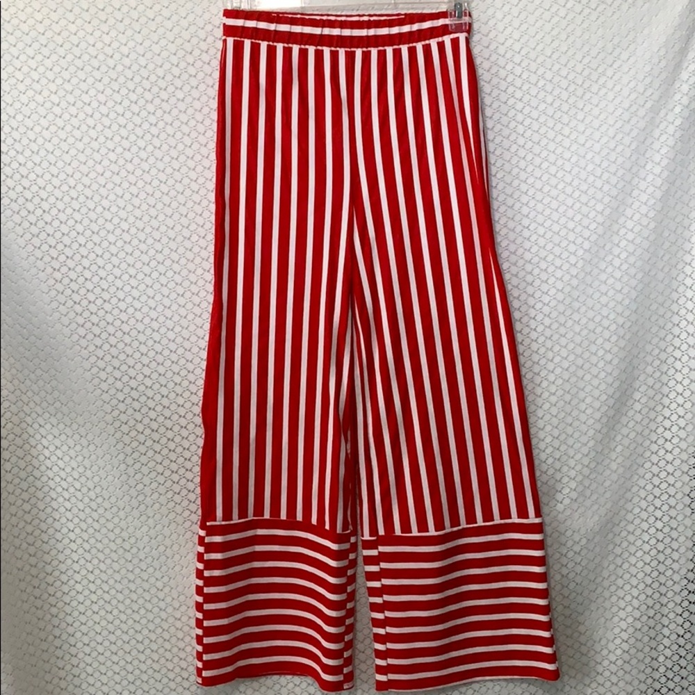 Zara Red Striped Palazzo Pants